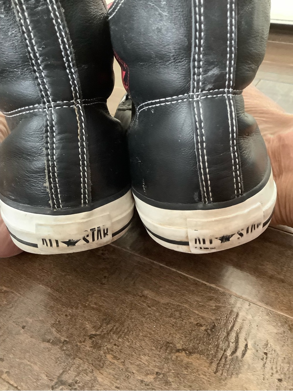 Converse Black High-Top Sneakers with Red Interior - Picture 7 of 9